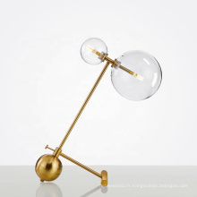 Lampe de table de décoration de mode créative de conception de verre de boule de personnalité simple